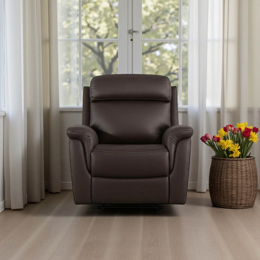 Reclinable individual eléctrico Molly tela microfibra café