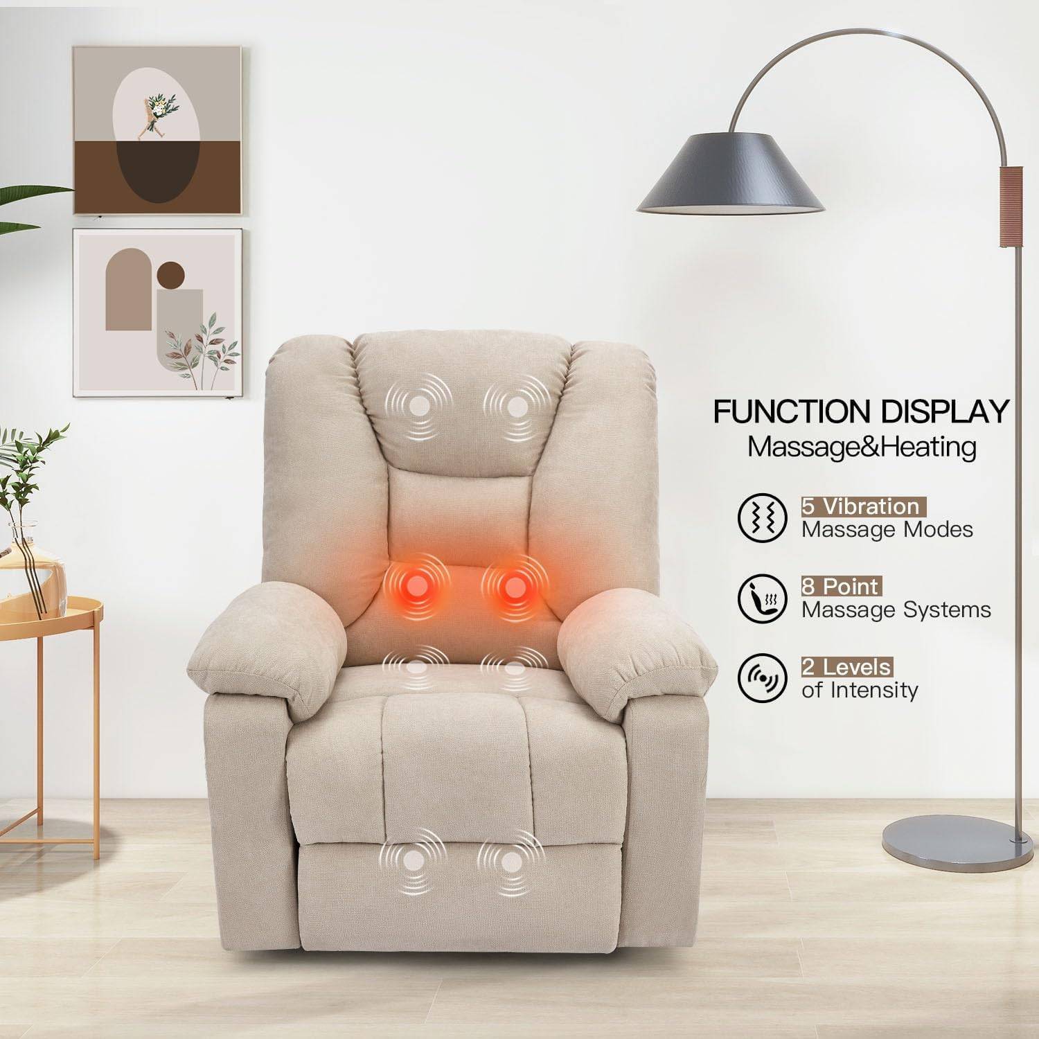 Reclinable eléctrico Stand Up+Calefacción+Vibración Dahlia
