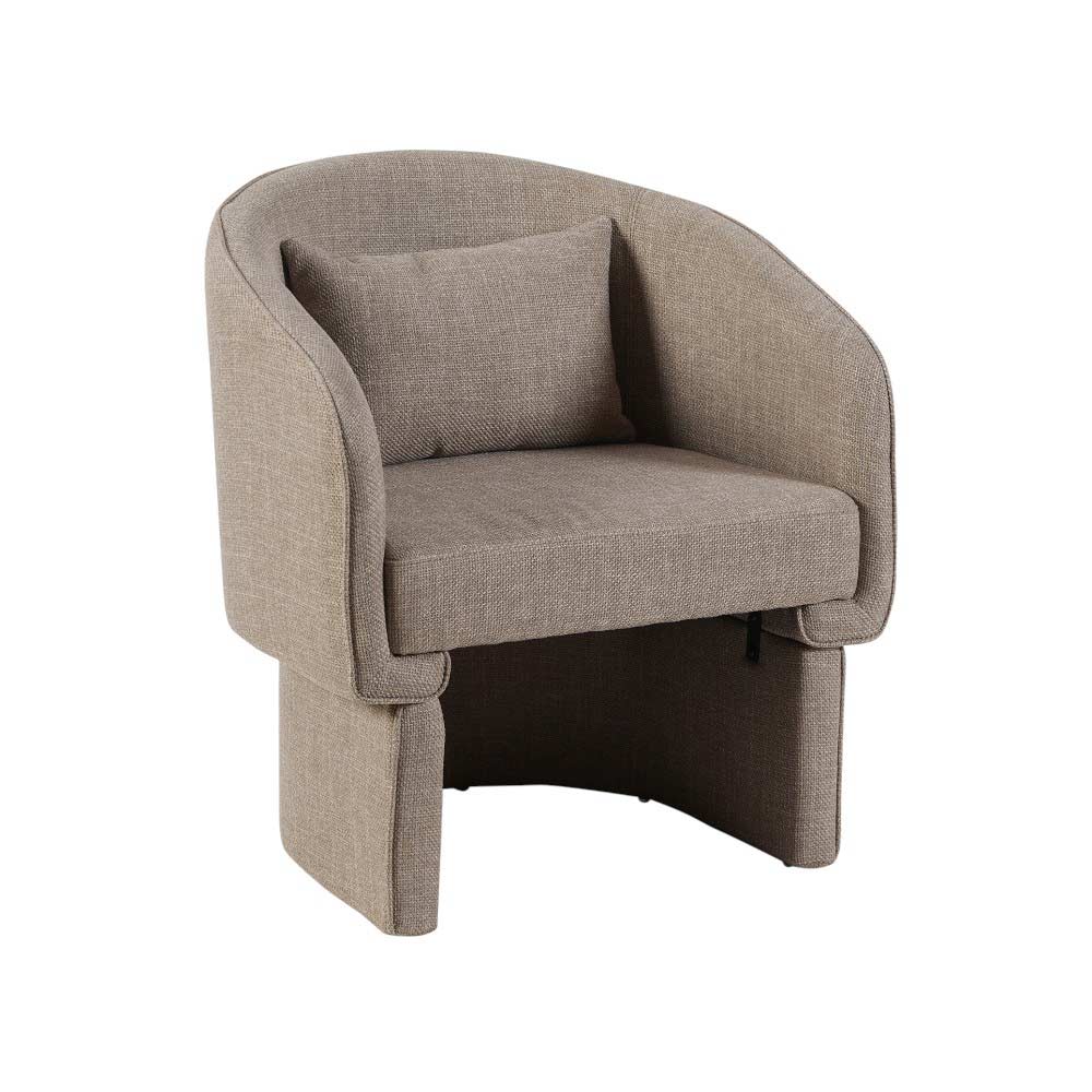Butaca con brazos Conrad de tapiz claro