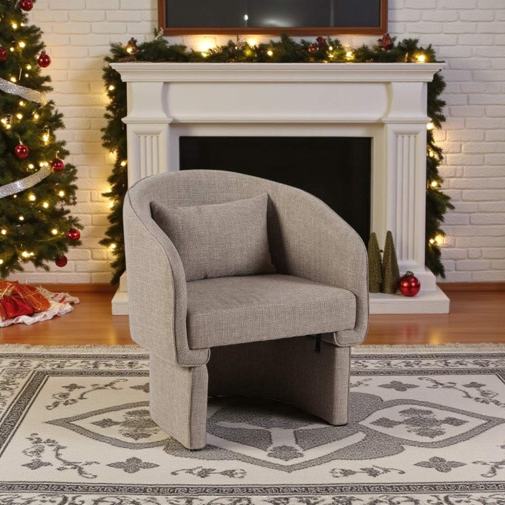 Butaca con brazos Conrad de tapiz claro