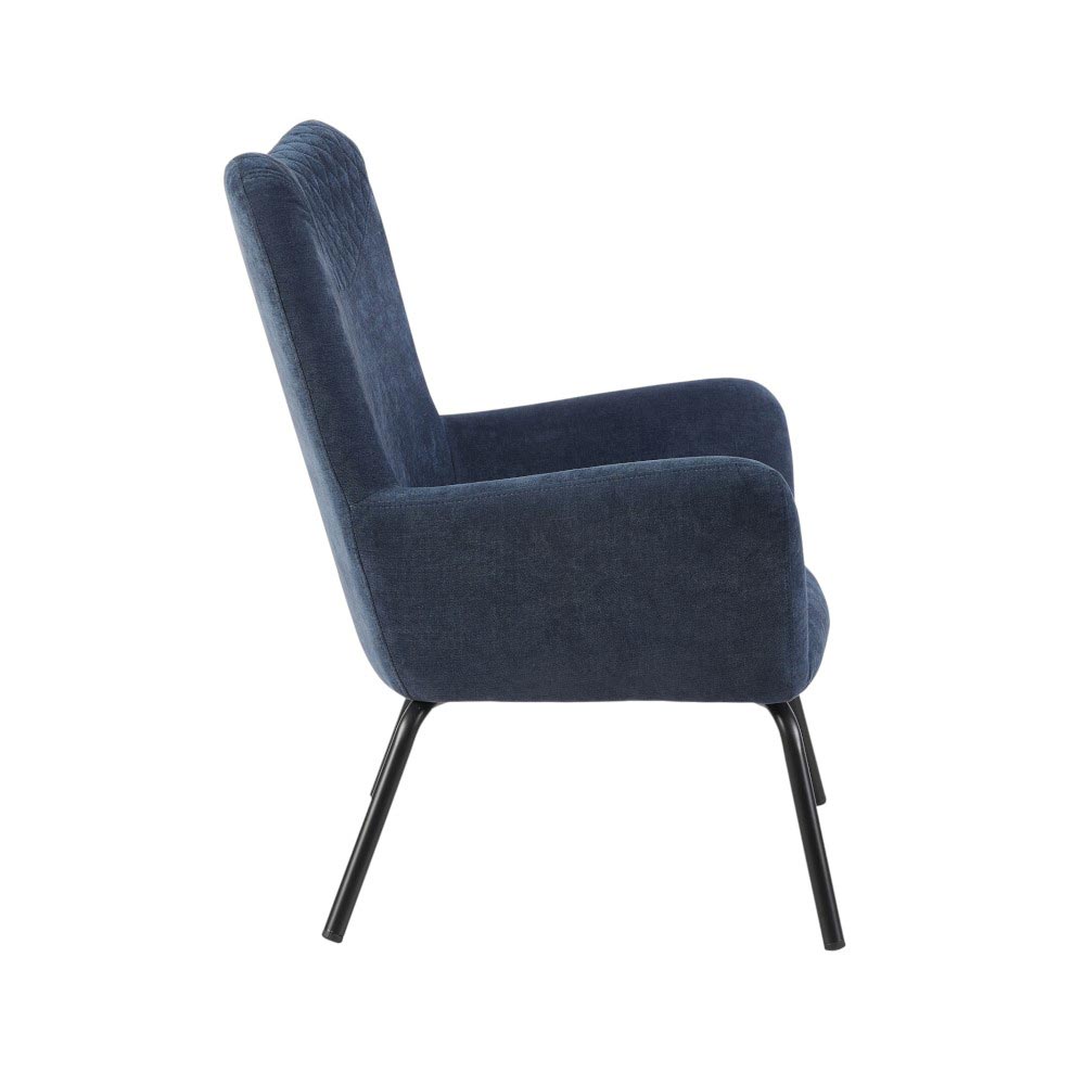 Butaca con brazos Hermes de tapiz azul