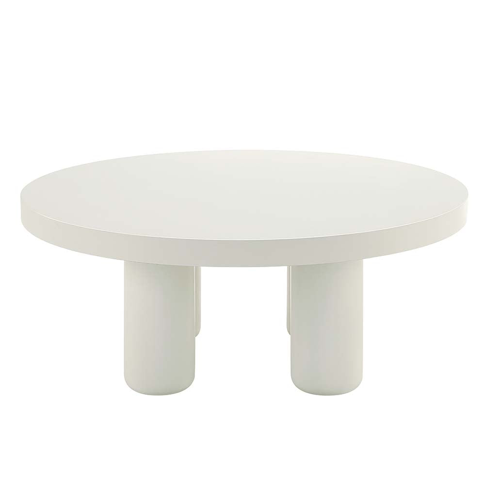 Mesa de centro redonda minimalista Brune blanco