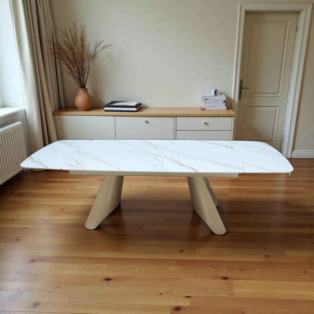 Mesa comedor rectangular 240×90 extensible top tipo piedra