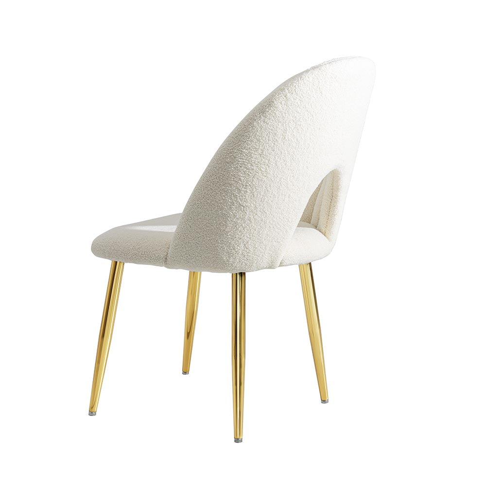 Silla de comedor sin brazos Nube de tapiz blanco