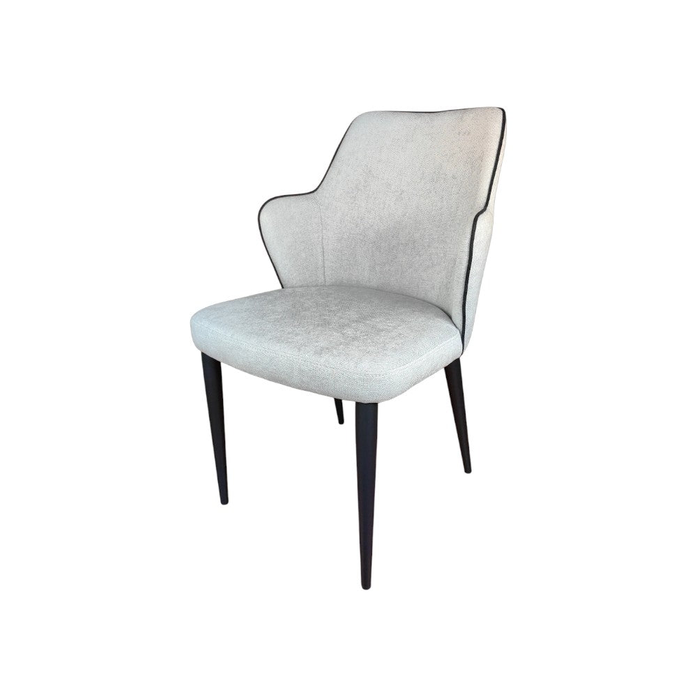 Silla de comedor sin brazos Yinny tapiz gris