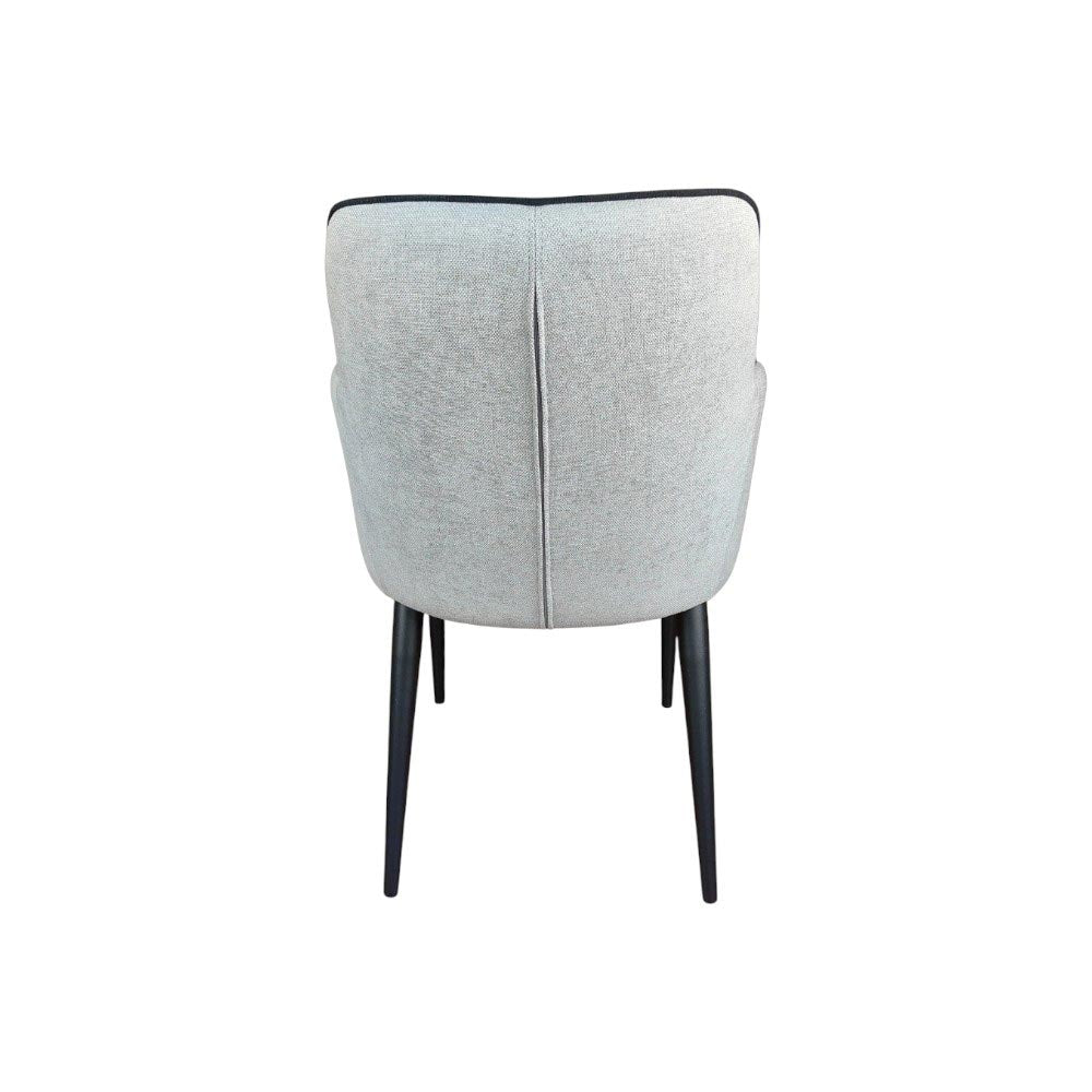 Silla de comedor sin brazos Yinny tapiz gris
