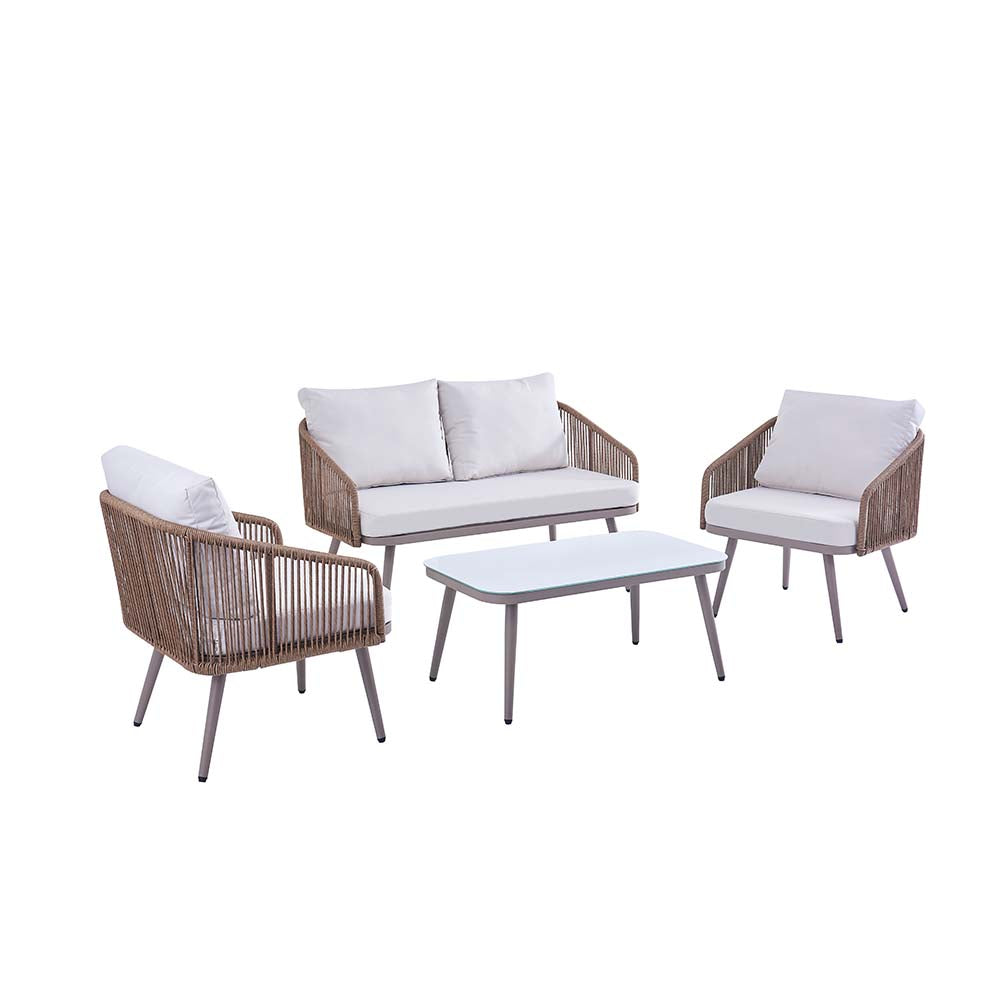 Set sala de exterior Dan de polyrattán y acero