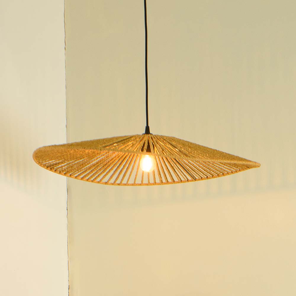 Lámpara colgante E27 Aloha de fibra natural
