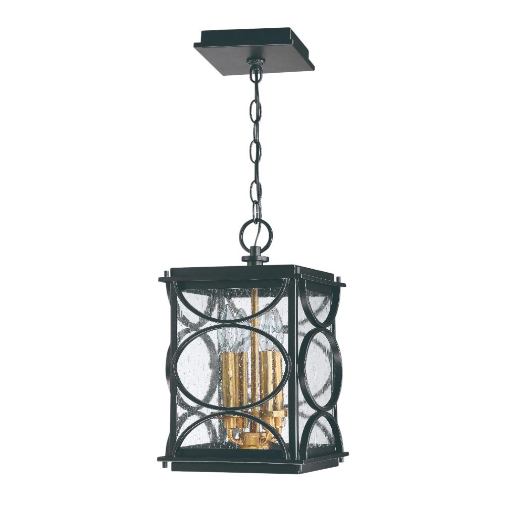 Lámpara colgante Grecia 4XE12 de acero color negro