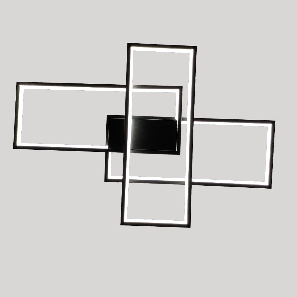Lámpara LED dimerizable de techo Rectangles negro 3CCT 60W