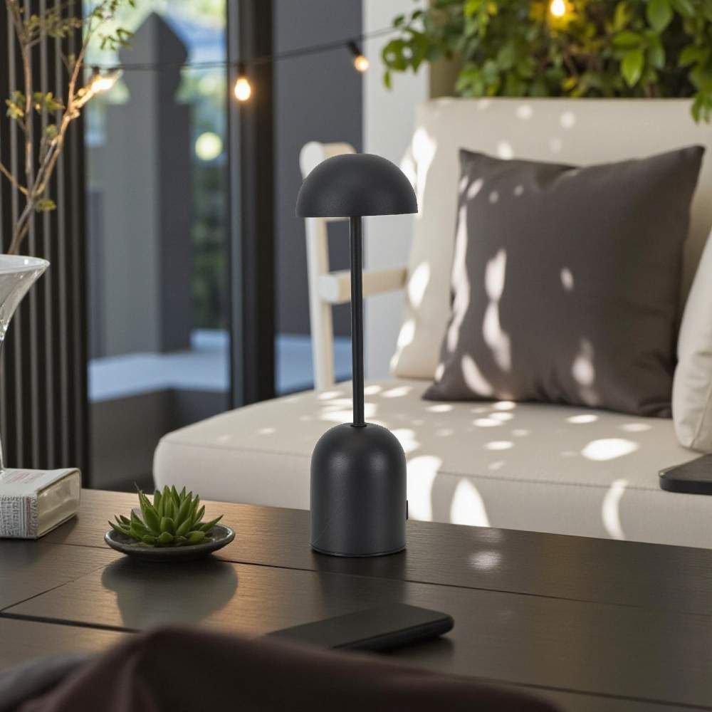 Lámpara LED recargable touch Alina black 3CCT 2W