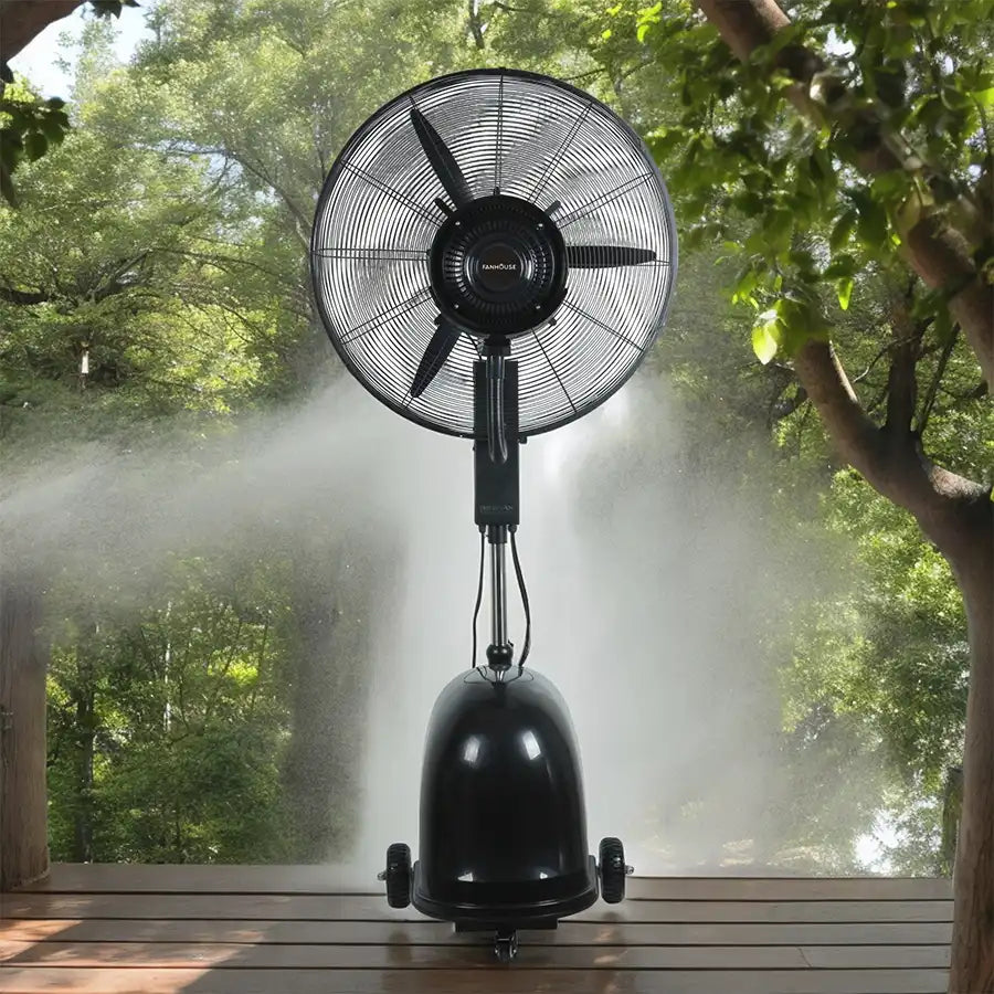 Ventilador oscilante de pedestal con nebulizacion