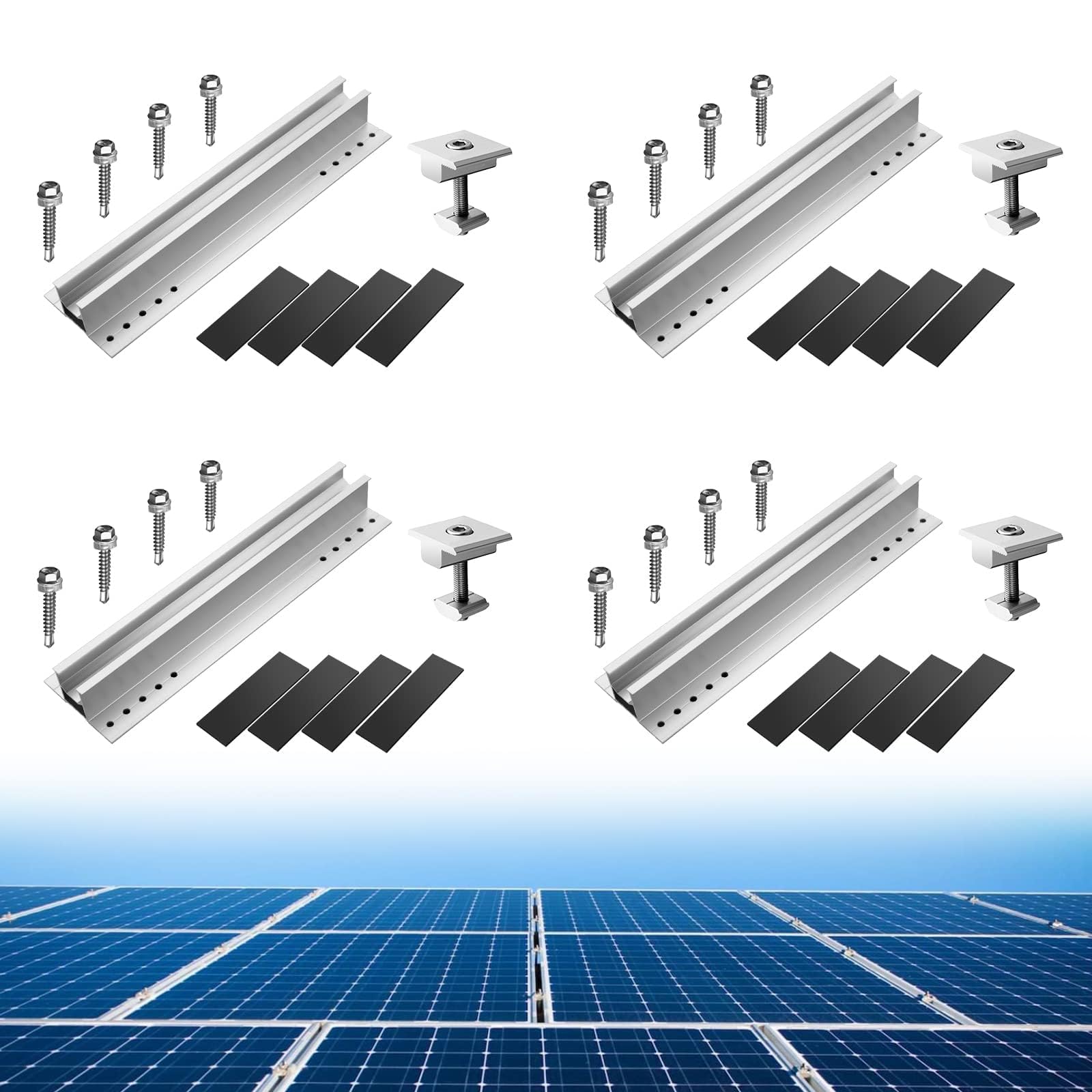 Set de herraje para panel solar de 380W