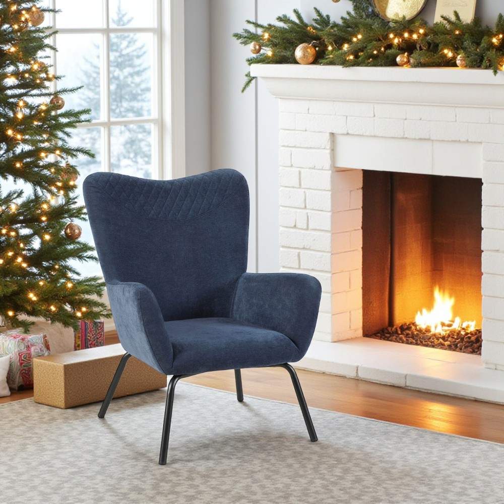 Butaca con brazos Hermes de tapiz azul