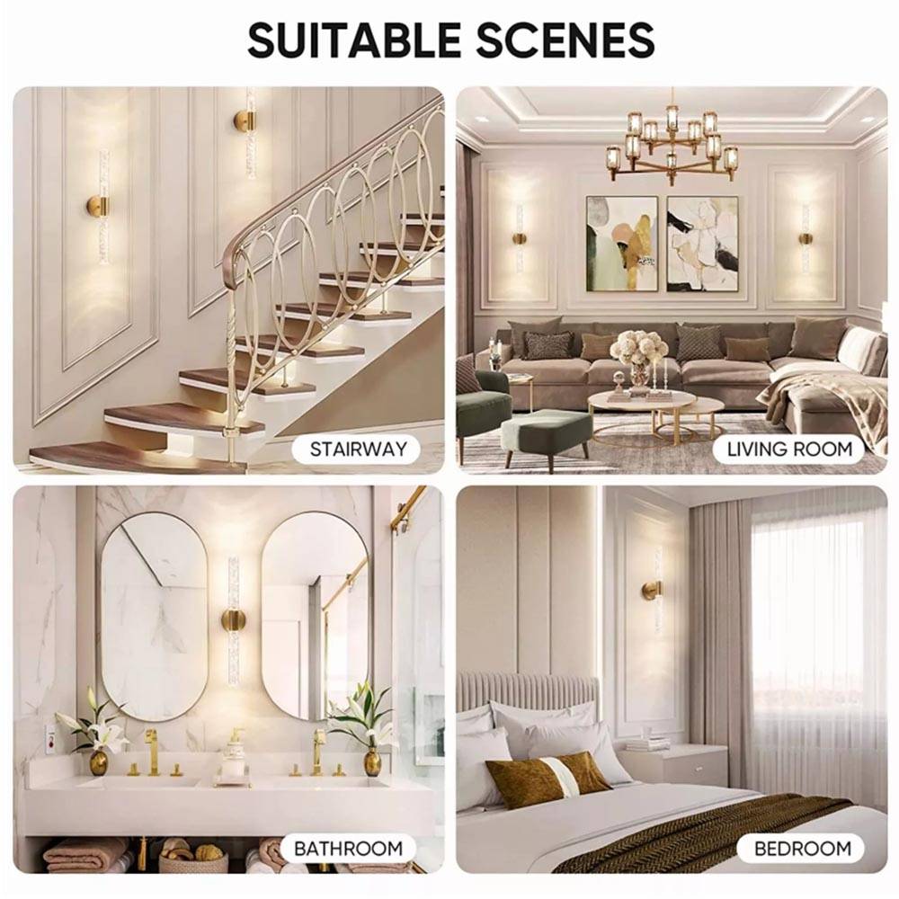 Aplique LED de pared Nahir gold/acrilico con luz cálida 10W